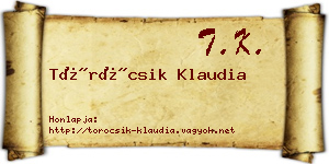 Töröcsik Klaudia névjegykártya