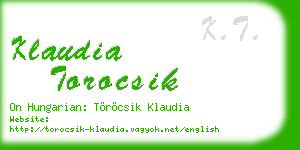 klaudia torocsik business card